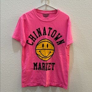 Chinatown Market Collegiate Neon Pink Tee Size S